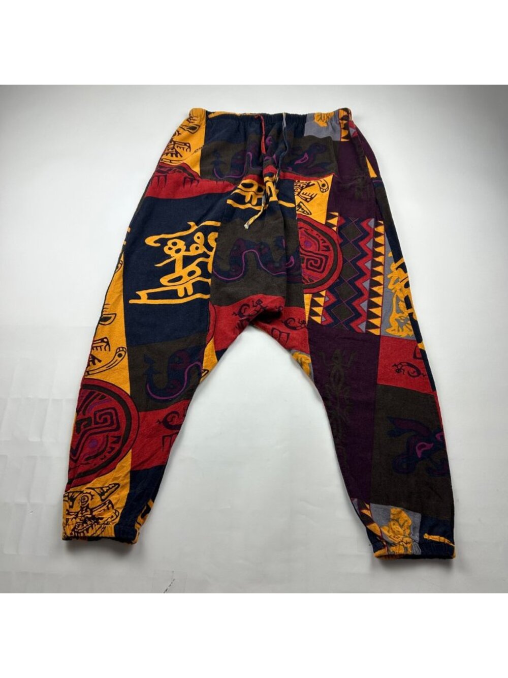 Bright Tribal Print Cotton Harem Pant M